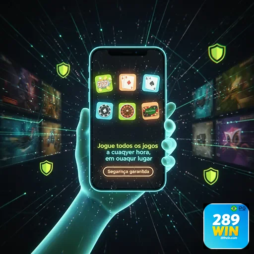 A imagem mostra promoções exclusivas do casino mobile, reforçando o tema de bônus e jogos responsáveis na 289win