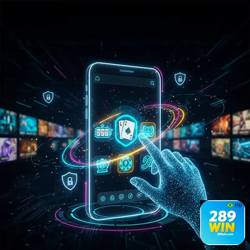 Imagem do app 289win, destaque para recursos de apostas, acessível pelo site 289win